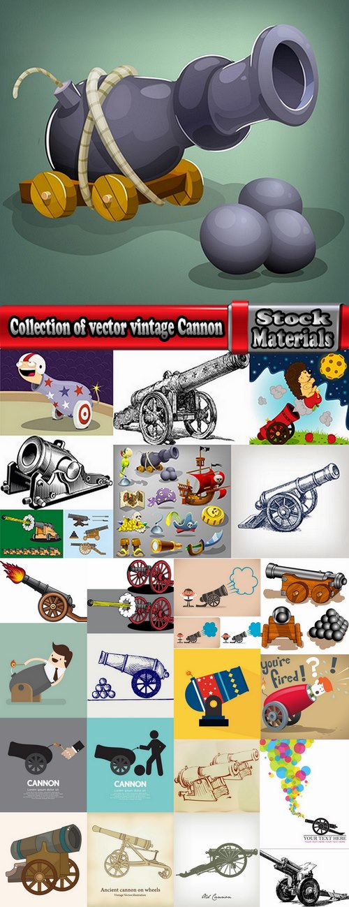 Collection of vector vintage Cannon picture 25 Eps