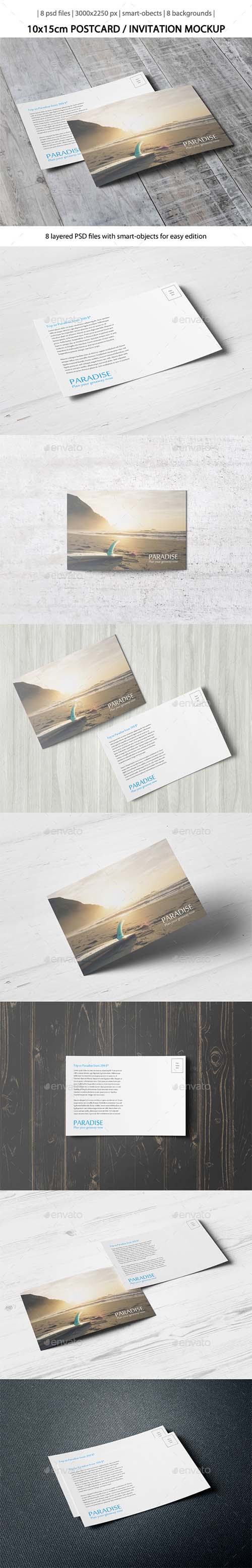 GraphicRiver: Postcard / Invitation Mock-Up [10x15cm] 10799810