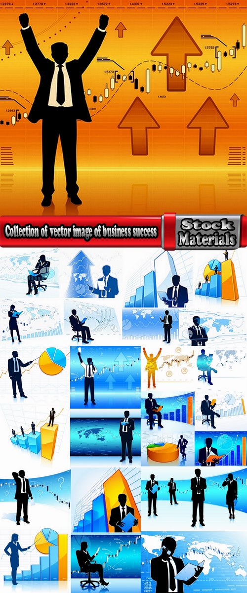 Collection of vector image of business success business idea 25 Eps
