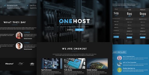 ThemeForest - Onehost v1.2 - One Page WordPress Hosting Theme + WHMCS