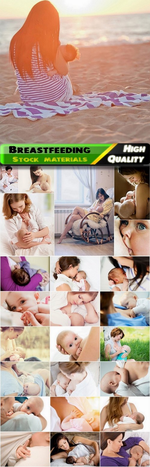 Moms with babies and breastfeeding - 25 HQ Jpg