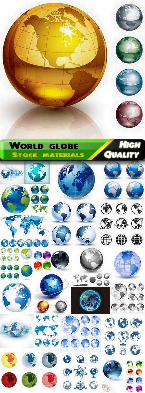Abstract world globe and maps - 25 Eps