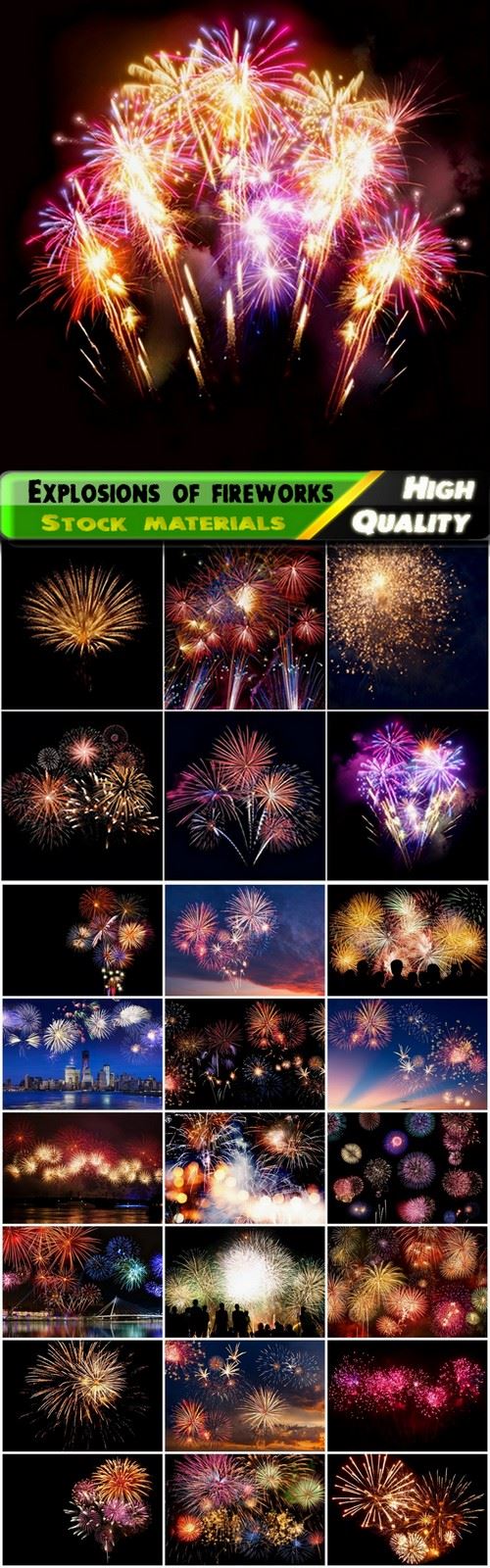 Colorful explosions of fireworks in the night sky - 25 HQ Jpg