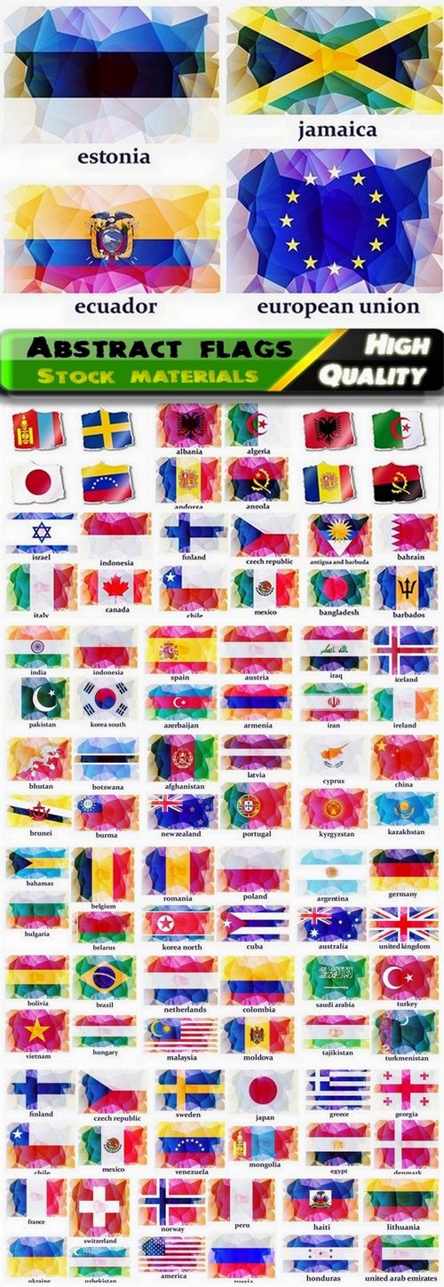 Abstract flags of world countries - 25 Eps