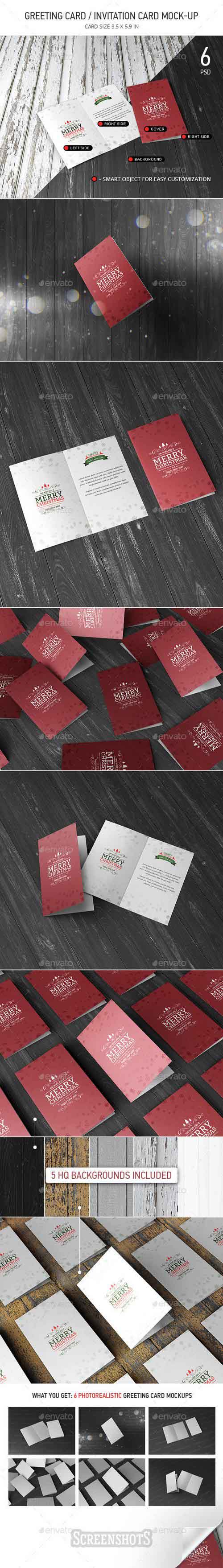 GraphicRiver - Greeting / Invitation Card Mock-Up