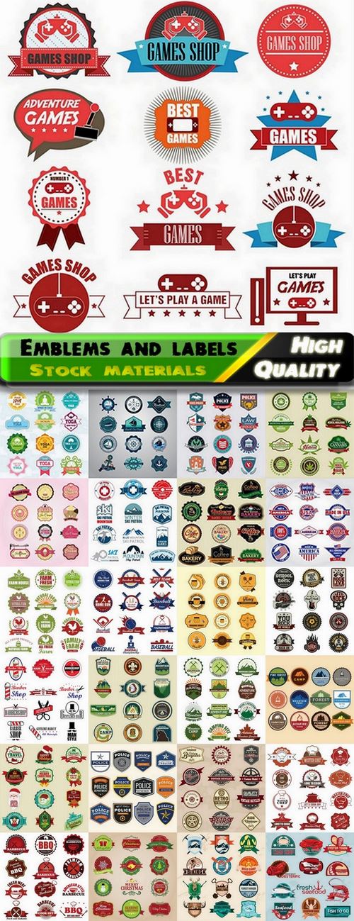Different emblems and labels design - 25 Eps