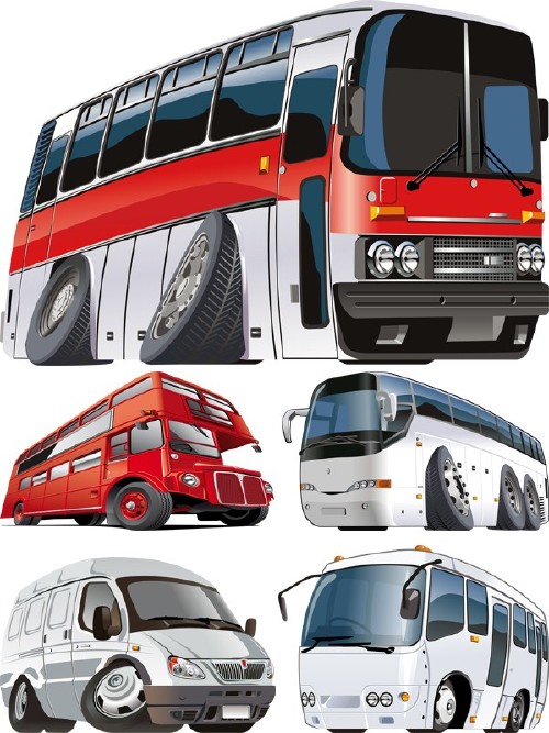 Стилизованный транспорт: Автобус (Икарус, ГАЗель, Богдан и т.д.) прозрачный фон