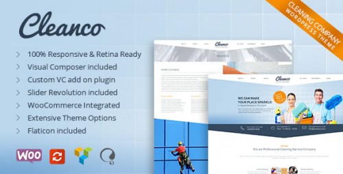 Nulled Cleanco v1.4 - Cleaning Company WordPress Theme cover