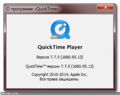 QuickTime Pro 7.7.5.1680.95.13 for Windows