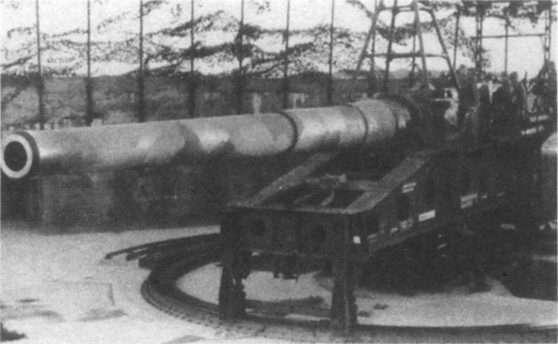 Пушки на железнодорожном транспортере. Французская 340-мм пушка М 1912 на «лафете с люлькой»